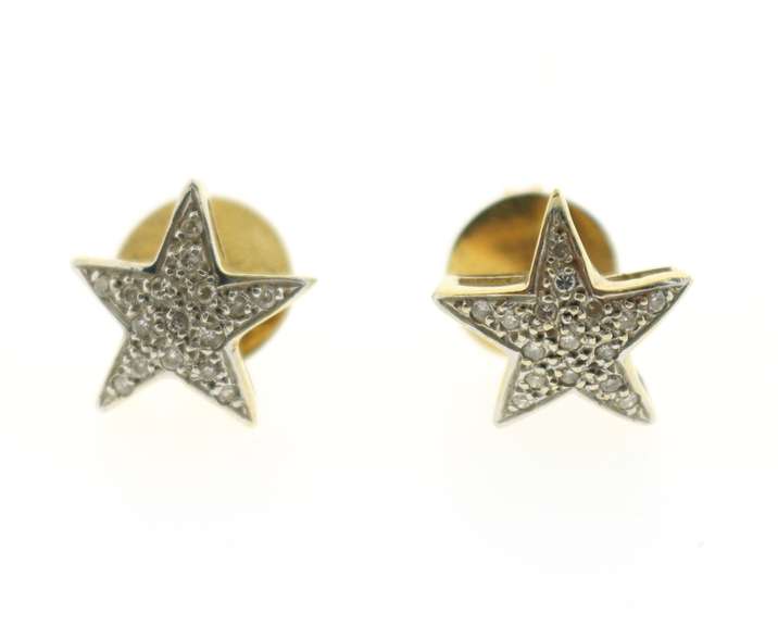 Splendid 18kt Yellow Gold Starfish Diamond Earrings