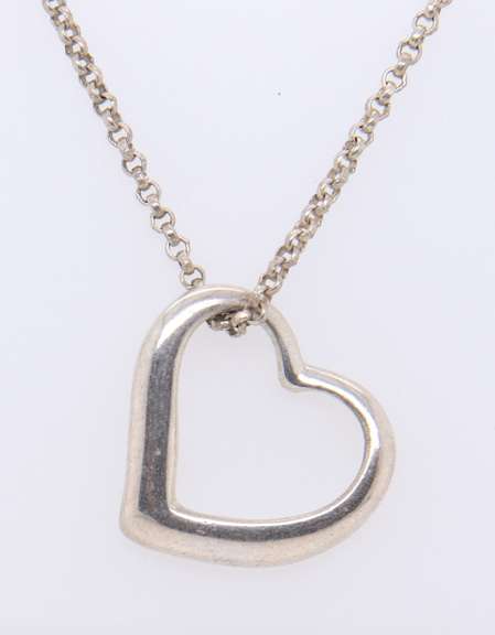 Vintage Sterling Silver Heart Shaped pendant on Chain