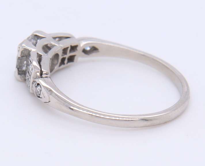 Vintage Platinum old European Cut Diamond Ring