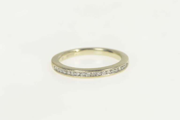 14K White Gold Classic Diamond Channel Wedding Band Ring
