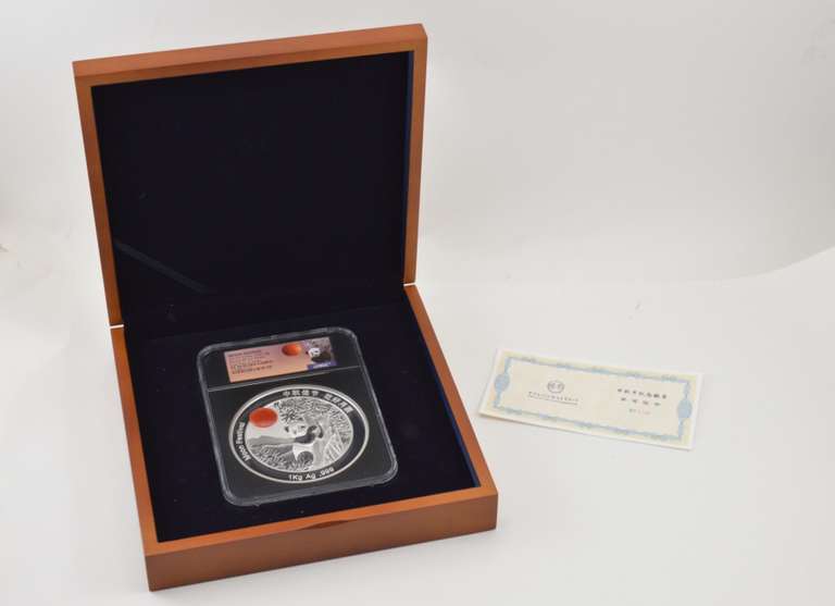 PF70UCAM 2019-Z China 1 Kilo .999 Fine Silver Blood Moon Panda NGC COA