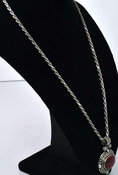 Sterling Silver Pendant With A Polished Stone