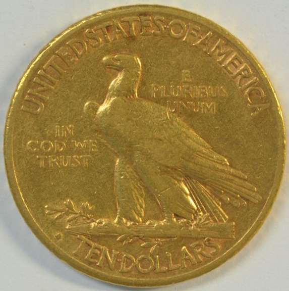 Ultra Rare 1913-S US $10 Indian Gold Piece. Nice