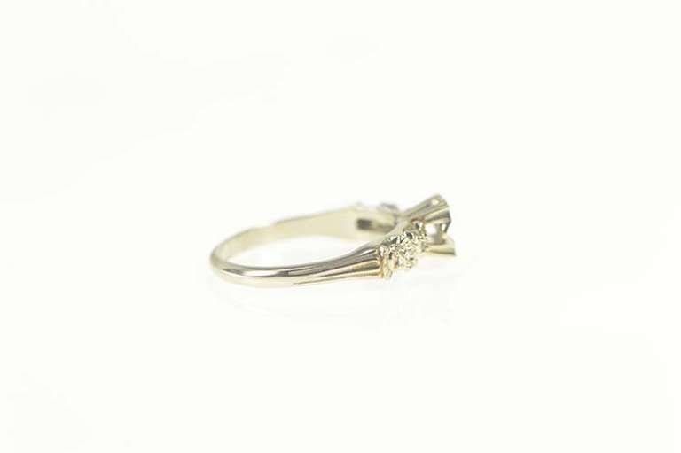 14K White Gold Vintage 1950's NOS 3.5mm Engagement Setting Ring