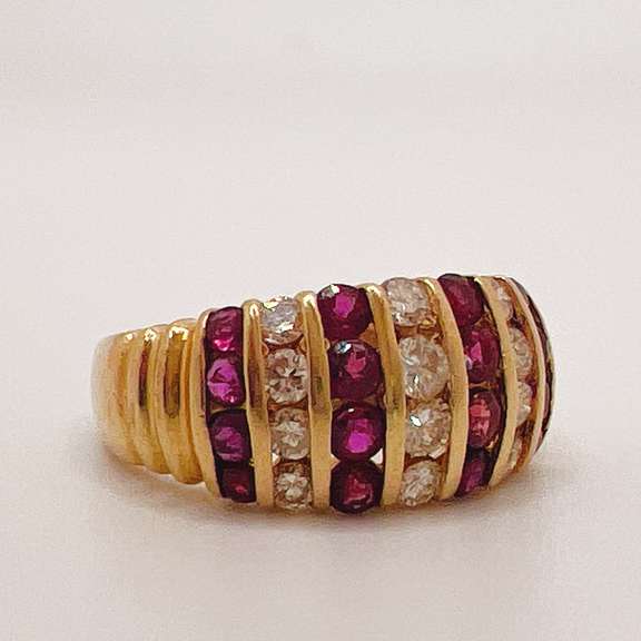 14kt Gold, Ruby, & Diamond Cocktail Ring