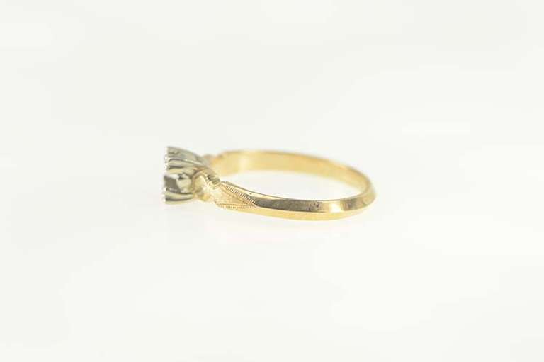 14K Yellow Gold Vintage 1950's NOS 4.0mm Engagement Setting Ring