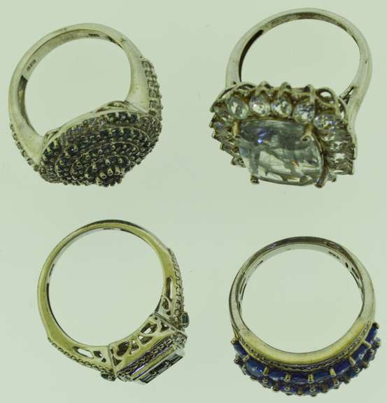 Sterling Silver Mixed Gemstone Rings Lot