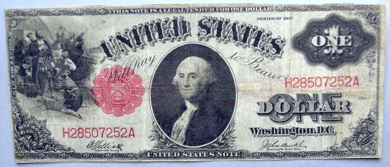 $1 Series of 1917 Landing Of Columbus Note