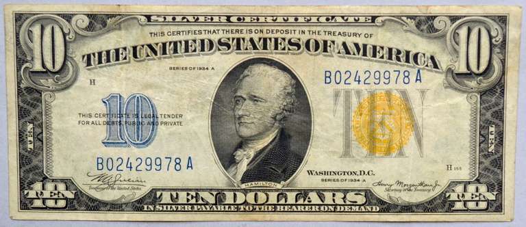 $10 1935 A North Africa Silver Certificate
