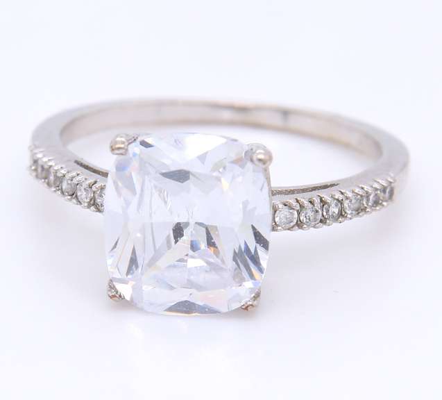 Lot of 2 Cubic Zirconia Engagement Rings