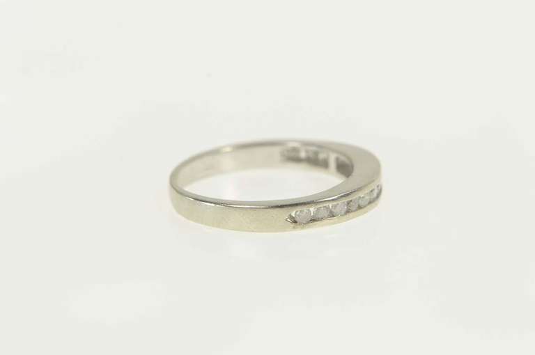 14K White Gold 0.22 Ctw Diamond Classic Channel Wedding Band Ring