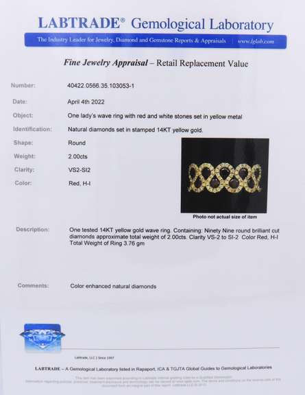 Pleasing Yellow Gold Diamond Wave Ring