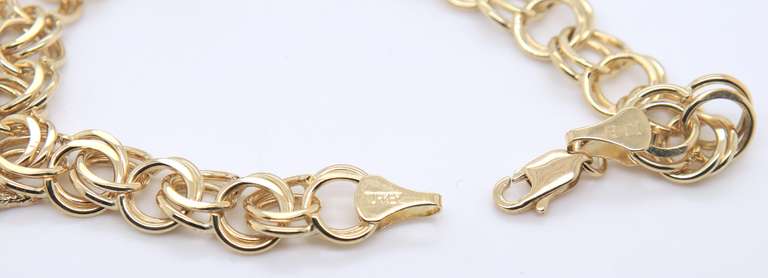 Incredible Yellow Gold Charm Bracelet with 3 Charms