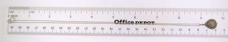 Sterling Silver pear Shape Crystal Pendant With Chain