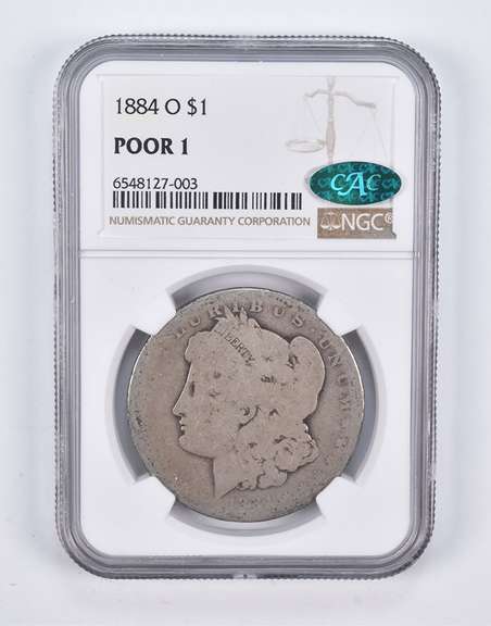 Poor 1 1884-O Morgan Silver Dollar CAC NGC