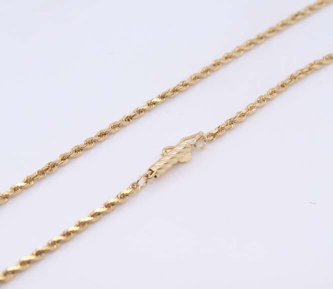 Popular Yellow Gold Rope Chain Necklace