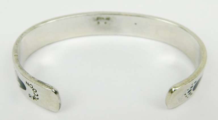 Solid Sterling Gemstone Animal Cuff Bracelet