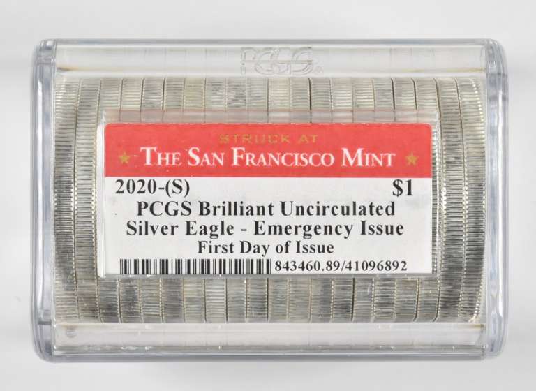 (20) BU 2020-(S) American Silver Eagle FDOI Emergency Issue - PCGS