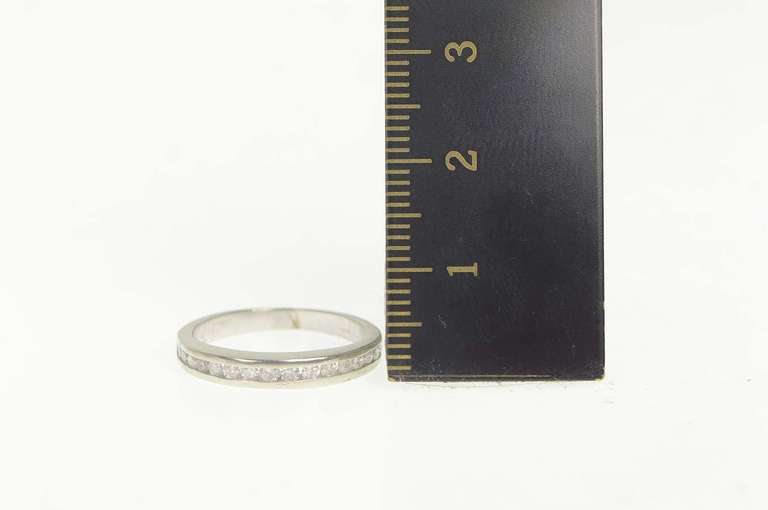 14K White Gold 0.22 Ctw Diamond Classic Channel Wedding Band Ring