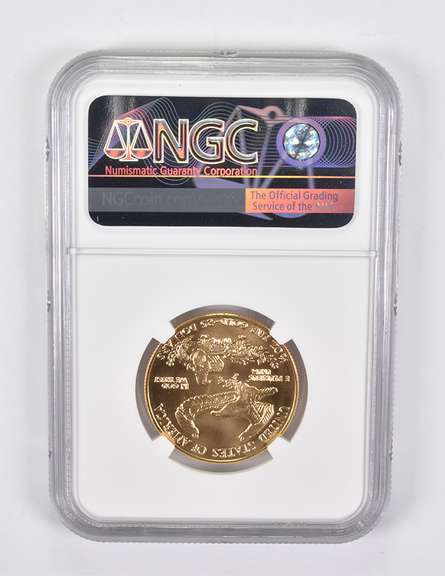 MS70 1986 $25 American Gold Eagle 1/2 Oz. .999 Fine Gold NGC
