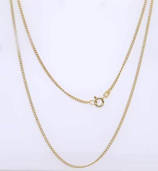 Simple Yellow Gold Curb Link Chain Necklace