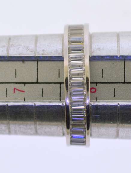 Sterling Silver Baguette Crystal Band