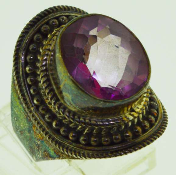 Vintage Sterling Silver Pink Spinel Ring