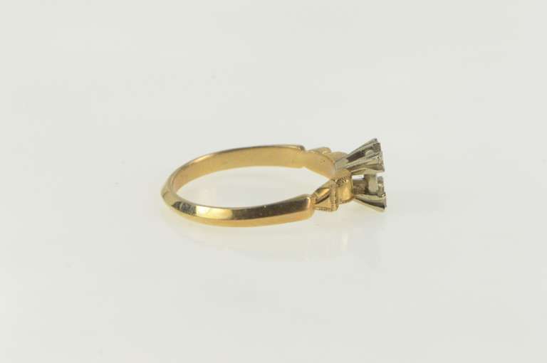 14K Yellow Gold Vintage NOS 1950's 3.65mm Engagement Setting Ring