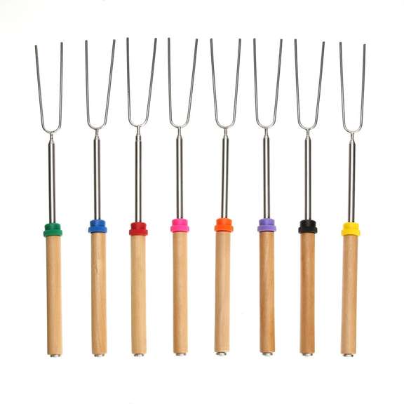 8PCS Roasting Sticks Telescoping Skewers Set