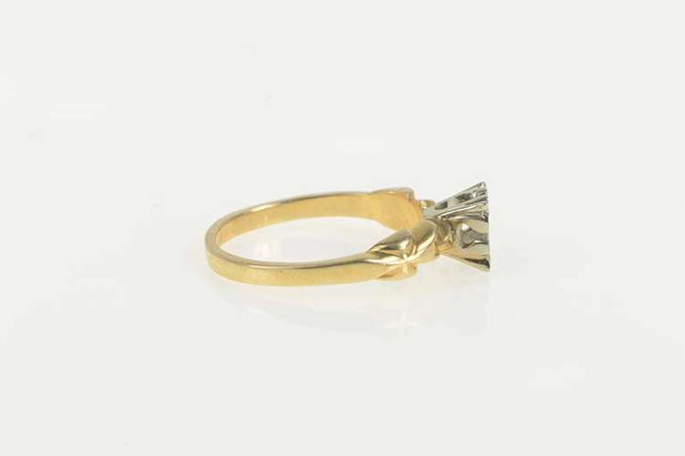 14K Yellow Gold Vintage NOS 1950's 4.5mm Engagement Setting Ring