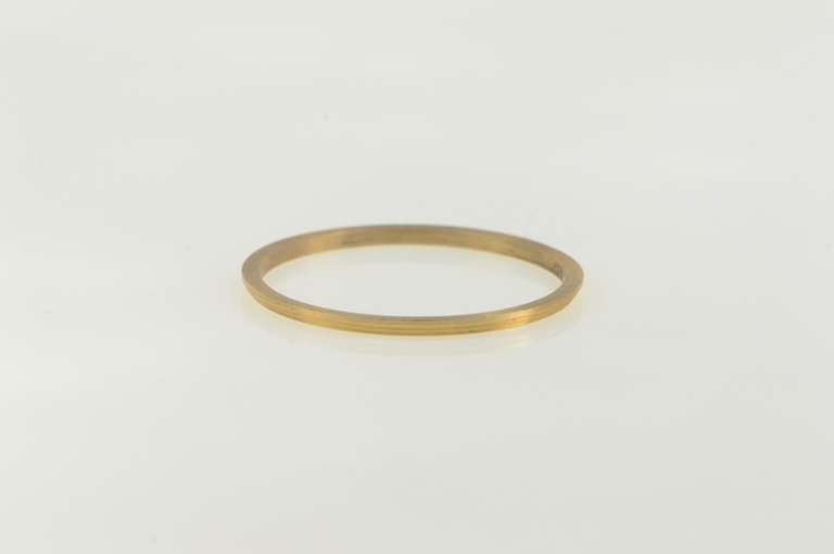 14K Yellow Gold Vintage NOS 1950's 1.3mm Grooved Band Ring