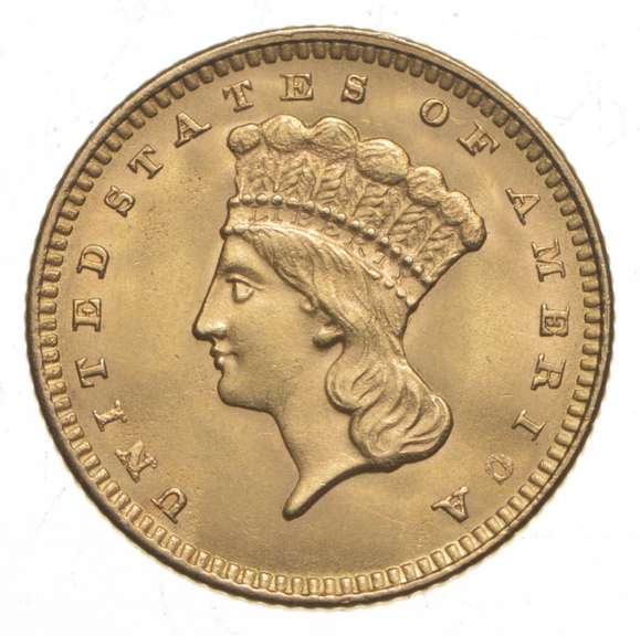 1861 $1 Indian Princess Head Gold Dollar