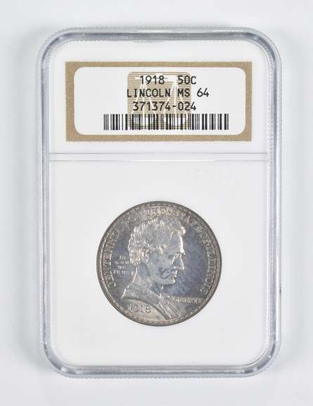 MS64 1918 Lincoln Illinois Centennial Commemorative Half Dollar NGC