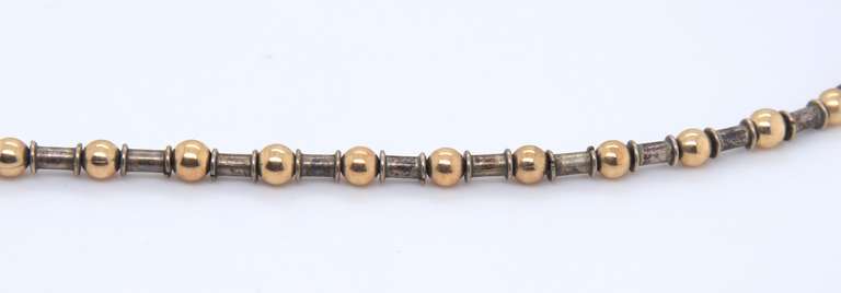 Vintage Sterling Silver Beaded Necklace w Matching Bracelet