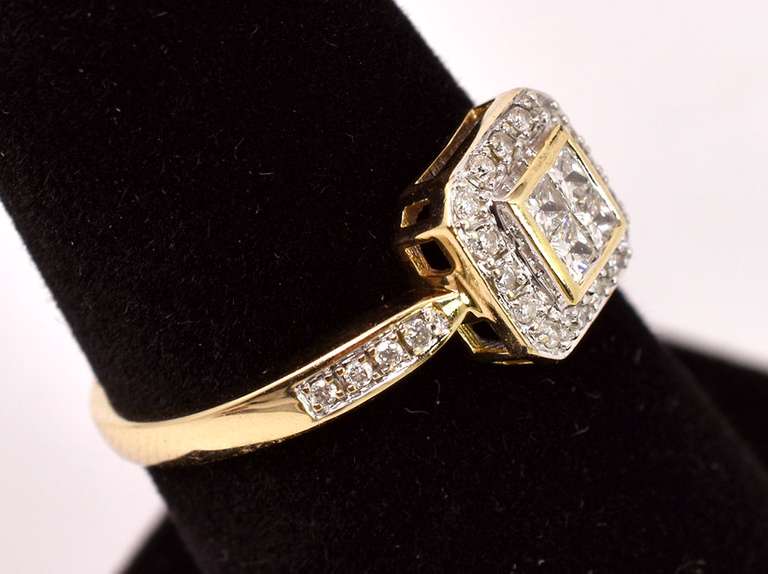 Precious Princess Diamond Ring in 14K Yellow Gold