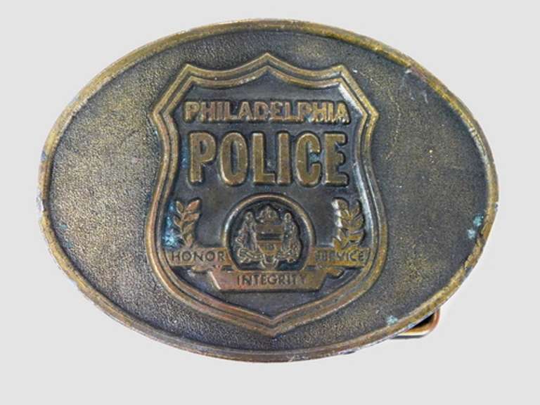 Philadelphia Police Brass Belt Buckle