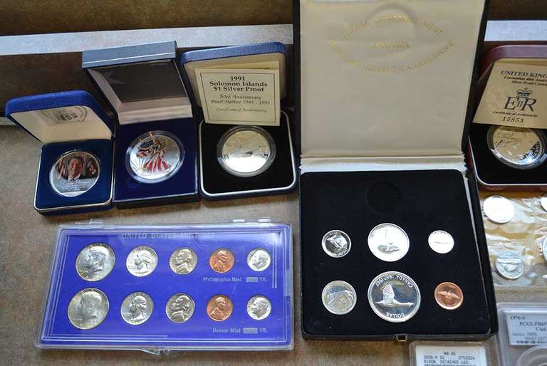 Estate Lot Of Various Coins.