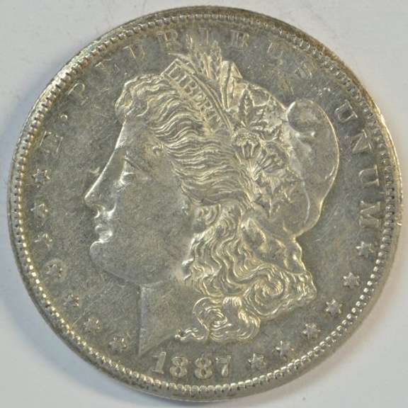 Flashy near BU Prooflike 1887-S Morgan Silver Dollar. Better date