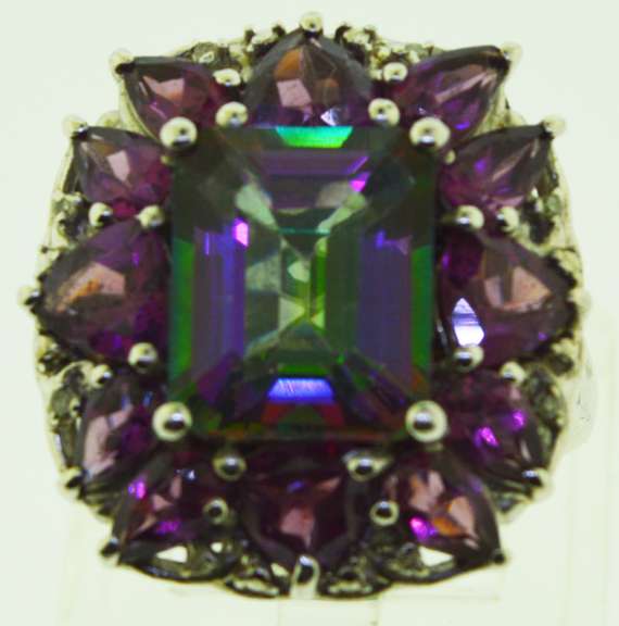 Sterling Silver Watermelon Topaz Ring