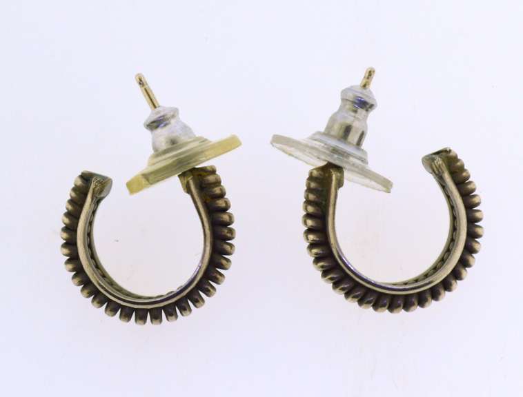 Sterling Silver Half A Moon Hoop Earrings