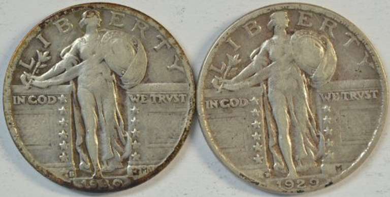 1929-D & 1930-S Standing Liberty Quarters in nice XF