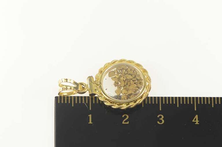 14K Yellow Gold Gold Nugget Cluster Pebble Capsule Charm/Pendant