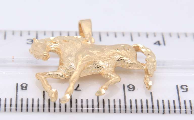 Handsome Yellow Gold Horse Pendant