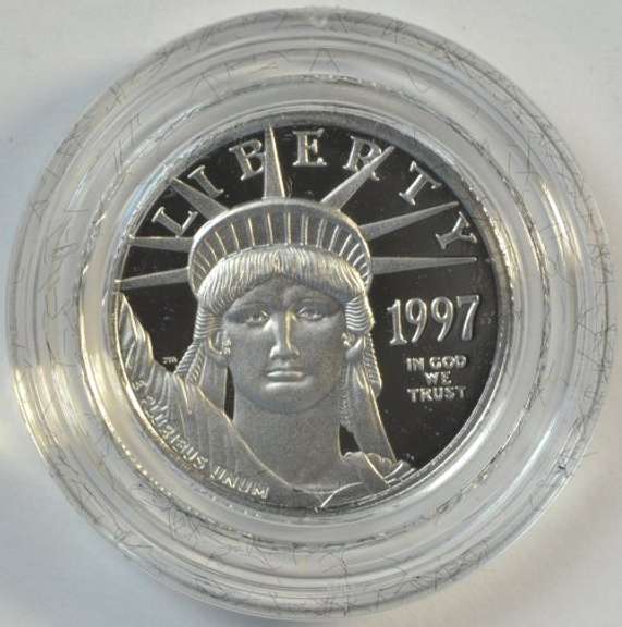 Pristine 1997-W Gem Proof pure Platinum Eagle in box/COA