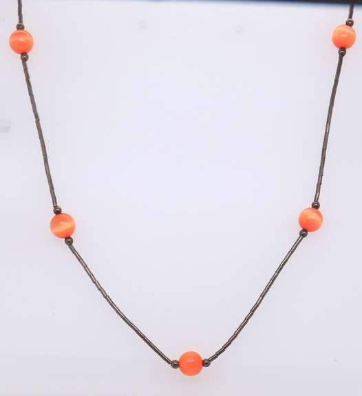 Vintage Sterling Silver Gemstone Necklace