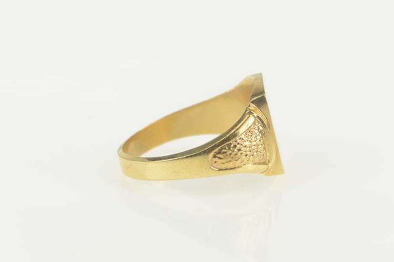 14K Yellow Gold Vintage NOS 1950's Monogrammable Squared Ring