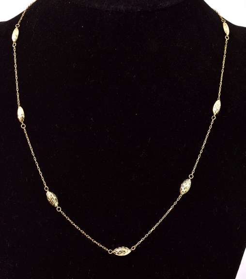 Glamorous Beaded Necklace in 14K Yellow Gold