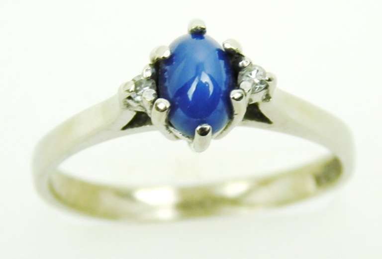 Vintage 10K Lindy Star Blue Sapphire Ring, 6.5