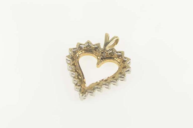 10K Yellow Gold 0.60 Ctw Diamond Classic Heart Love Pendant