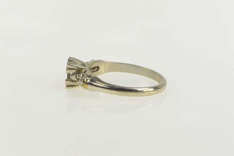 14K White Gold Vintage NOS 1950's Engagement 4.75mm Setting Ring